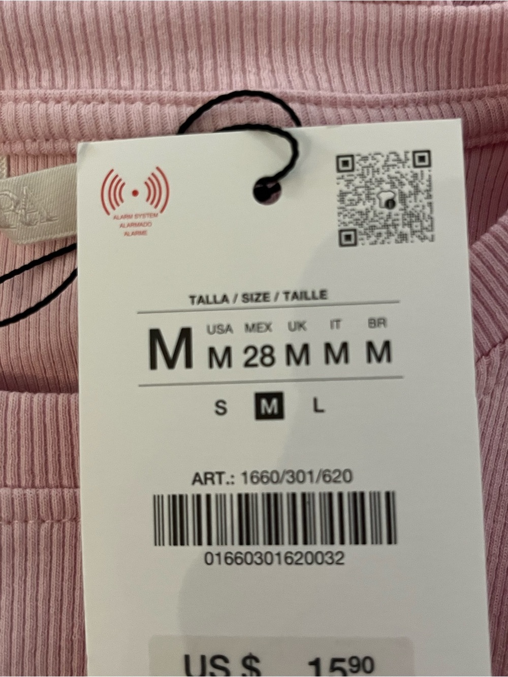 Zara Light Pink Ribbed Tee with Ruffle Sleeves - Picture 5 of 5